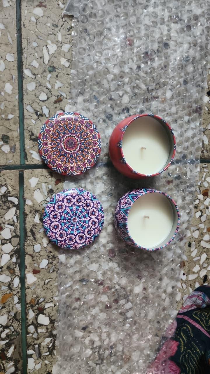 4.5cm Scented Tin Candle (Pack of 1) (Multicolor)